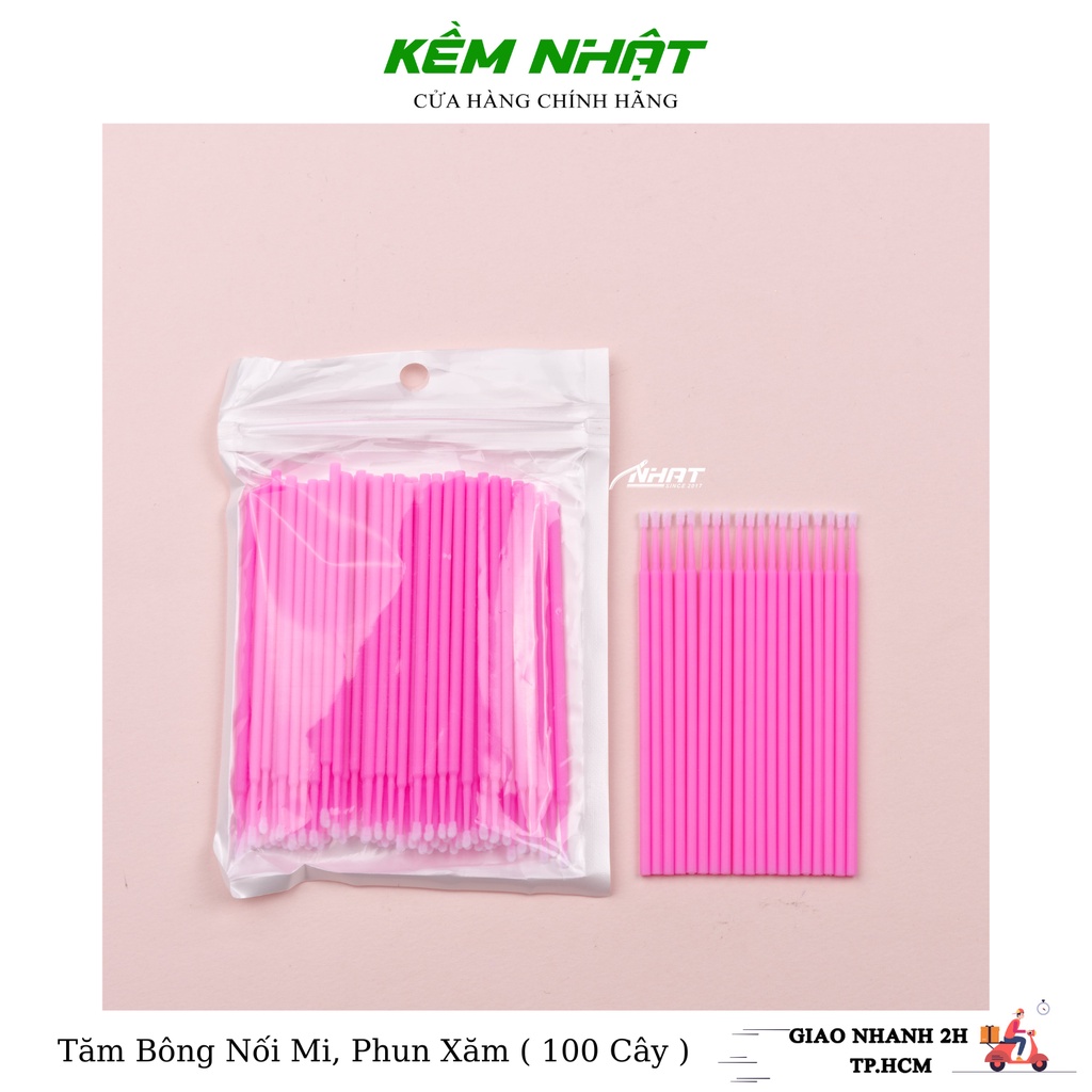 Tăm Bông Nối Mi, Phun Xăm ( 100 Cây )