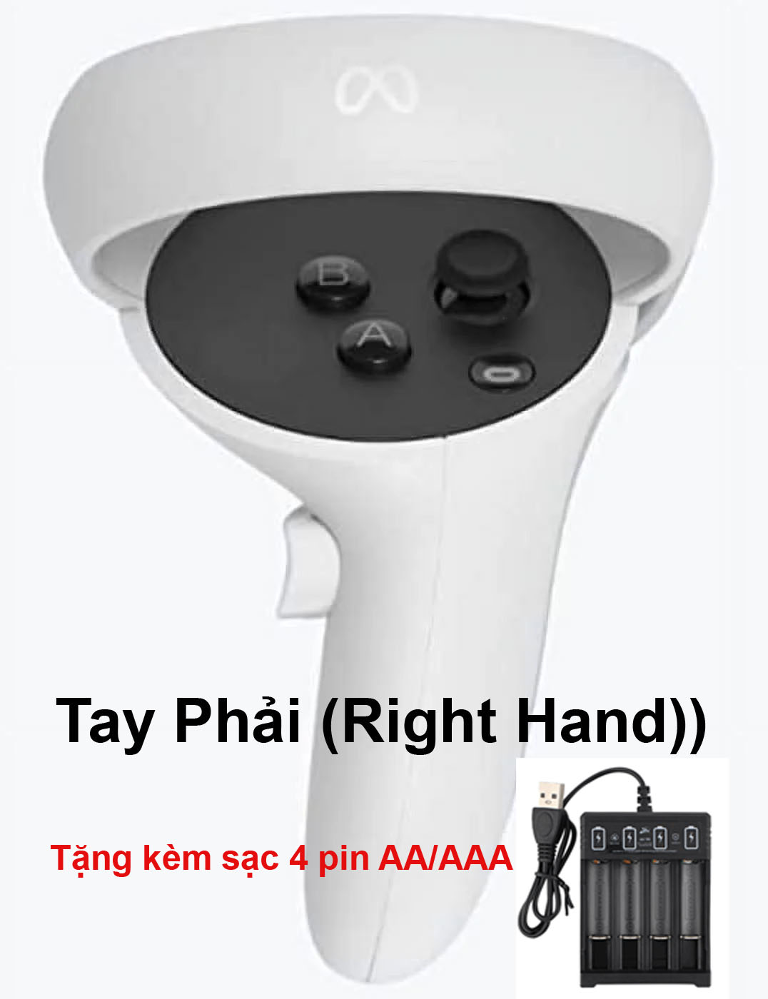 Tay cầm Meta Oculus Quest 2 Controller chính hãng, tặng kèm sạc 4pin AA/AAA (0508)