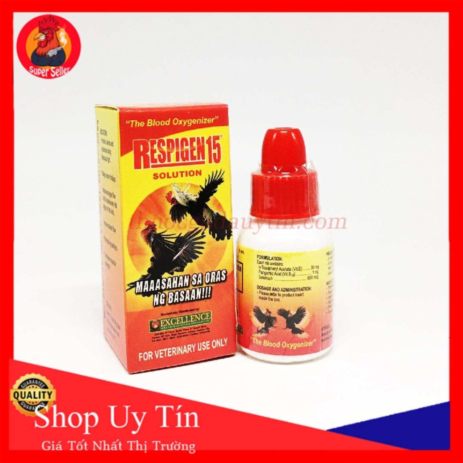 Respigen 15 chai 5ml -tăng lực-trợ chiến cho gà đá