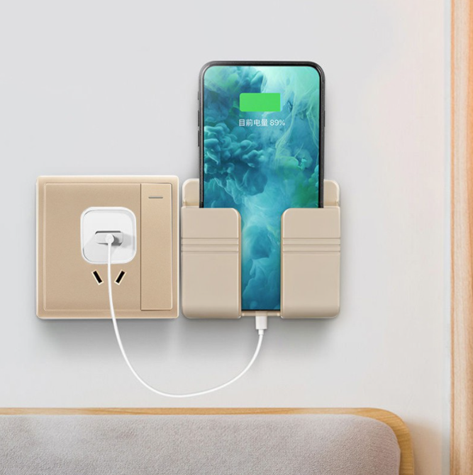 [HCM]Giá treo tường không cần đục lỗ dán tường điện thoại di động đế sạc nhà phòng ngủ cạnh giường giá đỡ nhà bếp