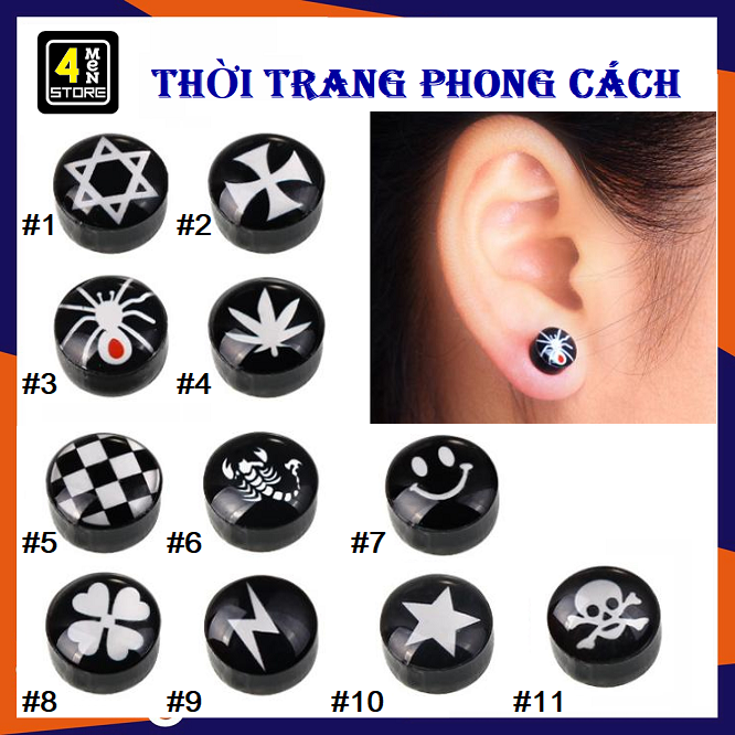 [HCM]⚡ Giá 1 Cặp ⚡ Khuyên Tai Nam Châm Thời Trang Hàn Quốc - Bông Tai Nam Châm Không Xỏ Lỗ - 11 Mẫu Mới
