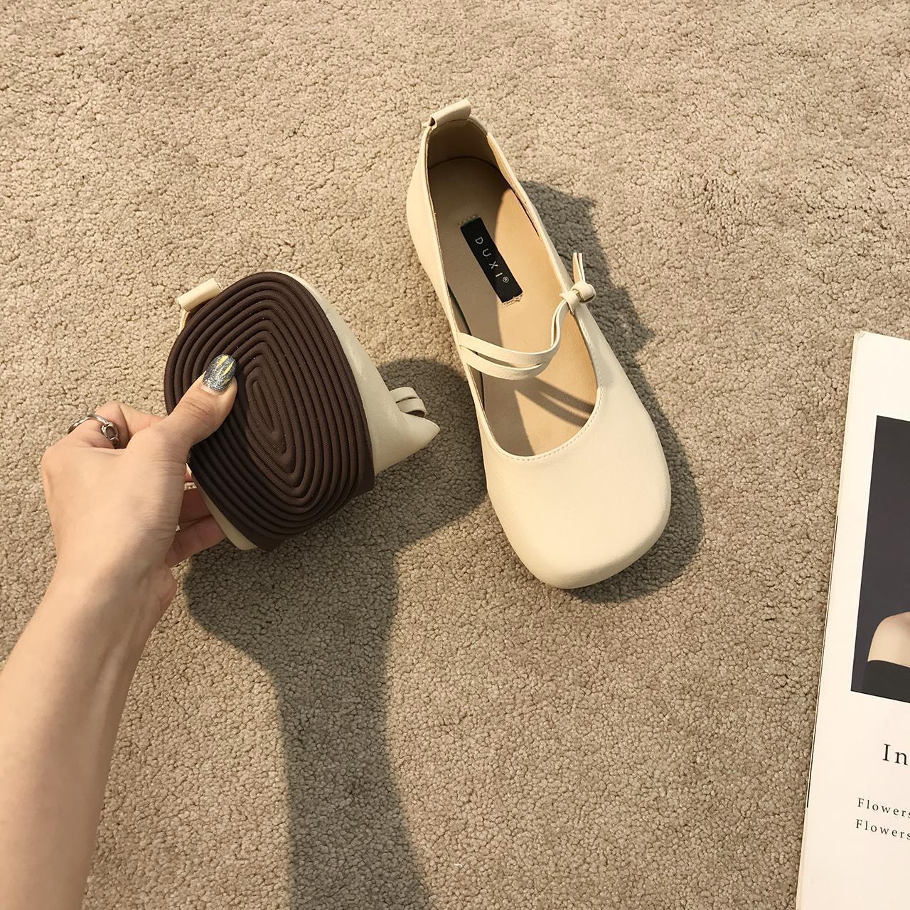 Giày búp bê nữ cài quai mỏng 3 màu