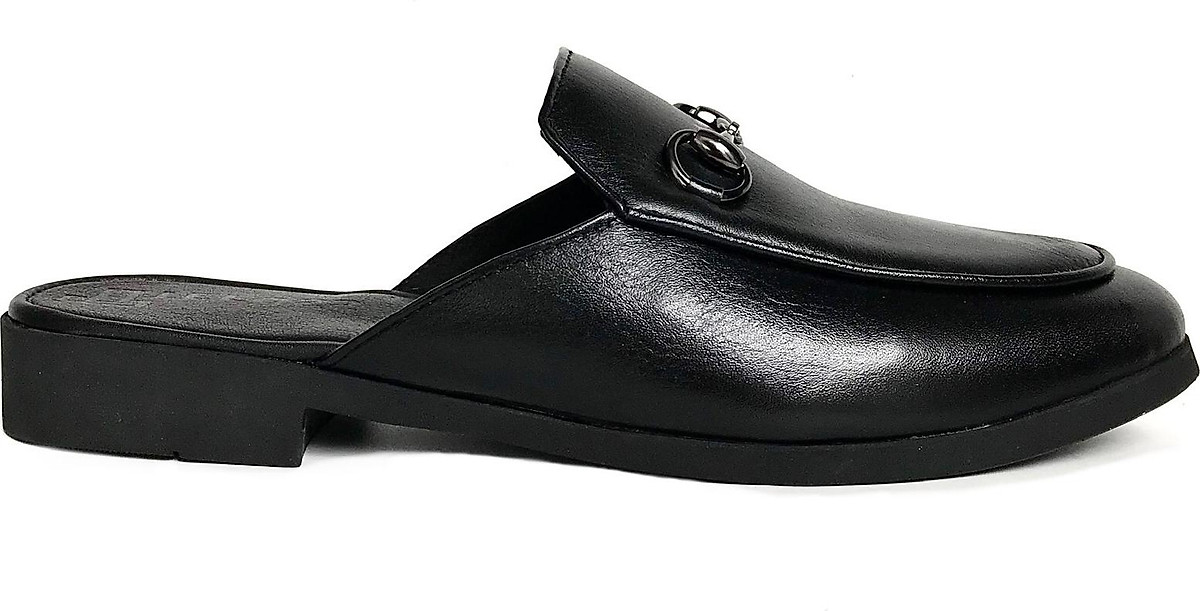 Giày Sục Nam Da PU Đen Mules Shoes TEFOSS – HT01D