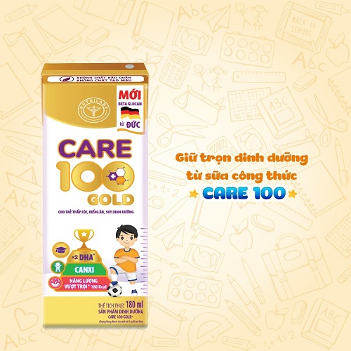Combo 6 lốc sữa bột pha sẵn CARE 100 Gold 110ml