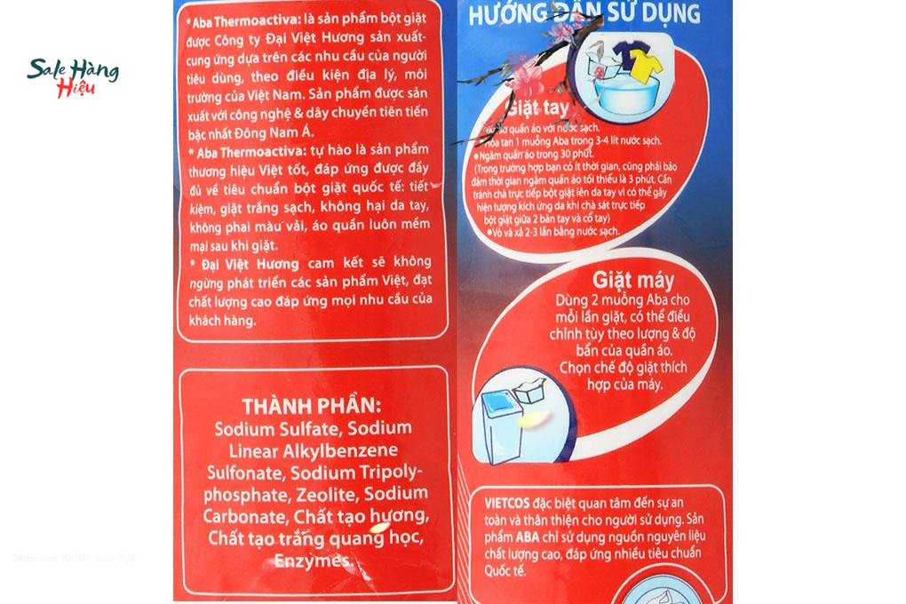 [HCM] Bột giặt nhiệt Aba Sạch tinh tươm 3kg