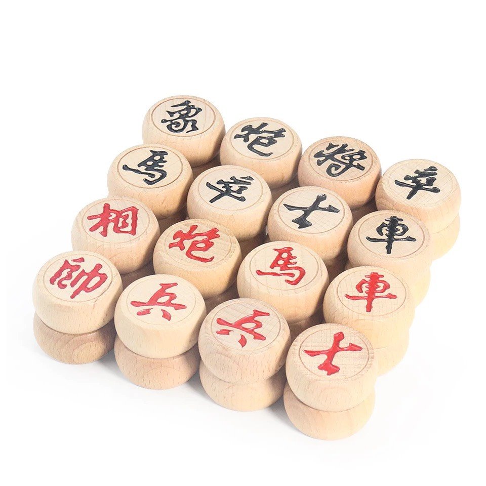 Military set Chinese chess wooden traditional 32 military, board game for resistance developing tactical thinking strategies