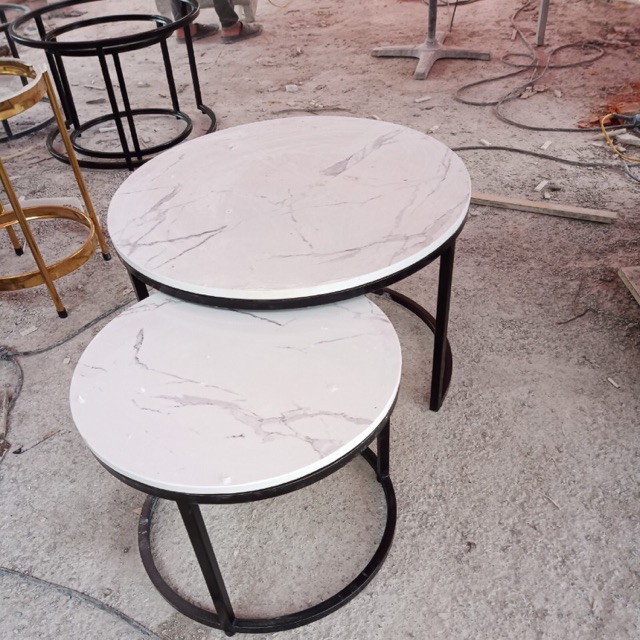 Bàn trà tròn đôi cho sofa, mặt kiếng Bền - Đẹp - Thông minh, chân sắt sơn tĩnh điện chống trầy xước