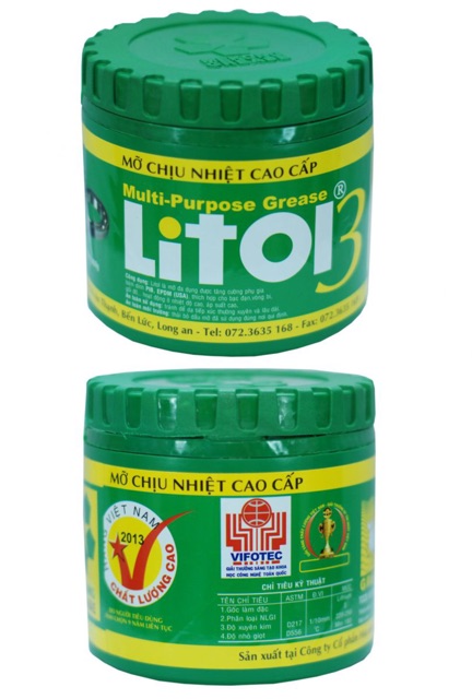 MỠ BÒ CHỊU NHIỆT LITOL 400GR