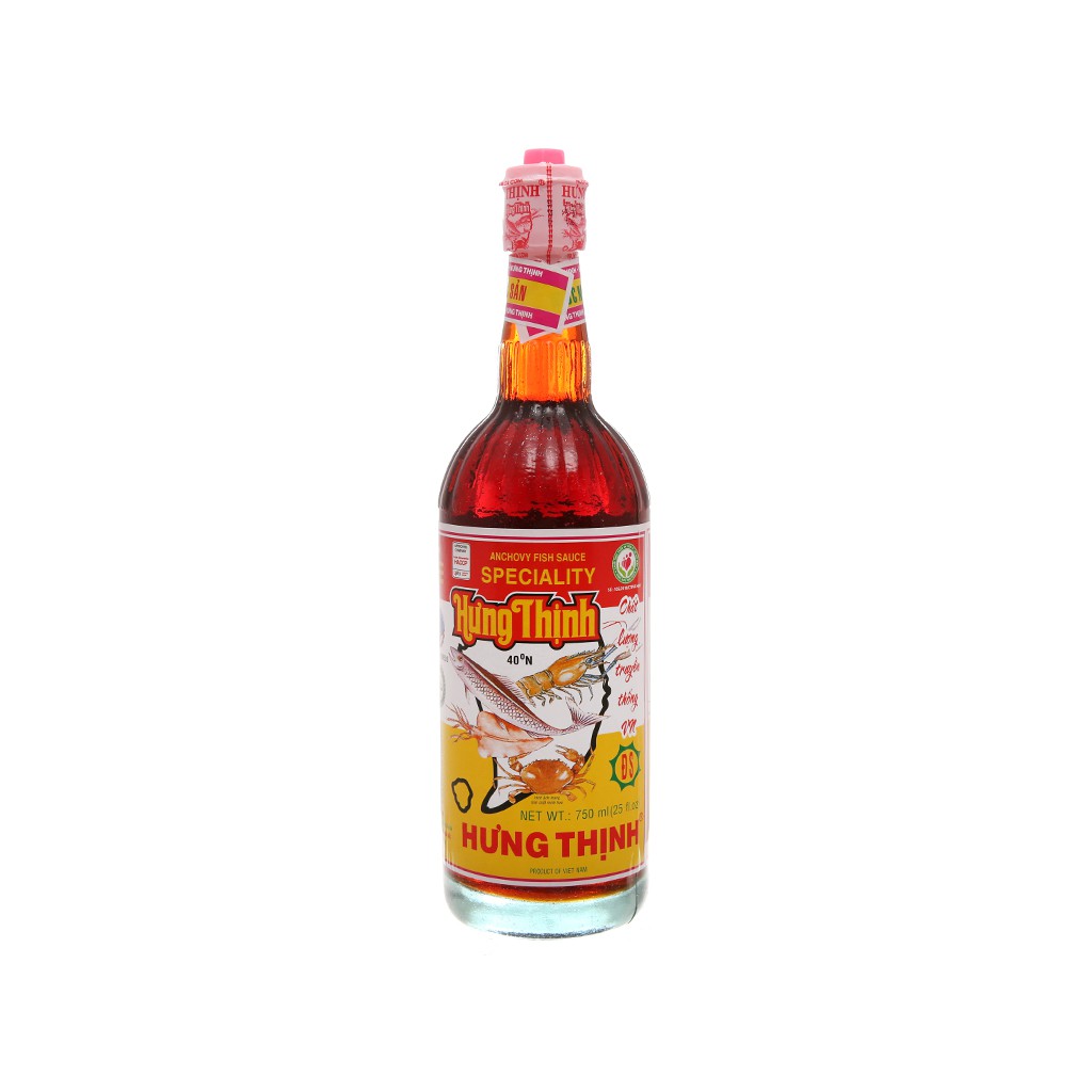 Nước mắm cá cơm Hưng Thịnh chai 750ml 40 độ đạm