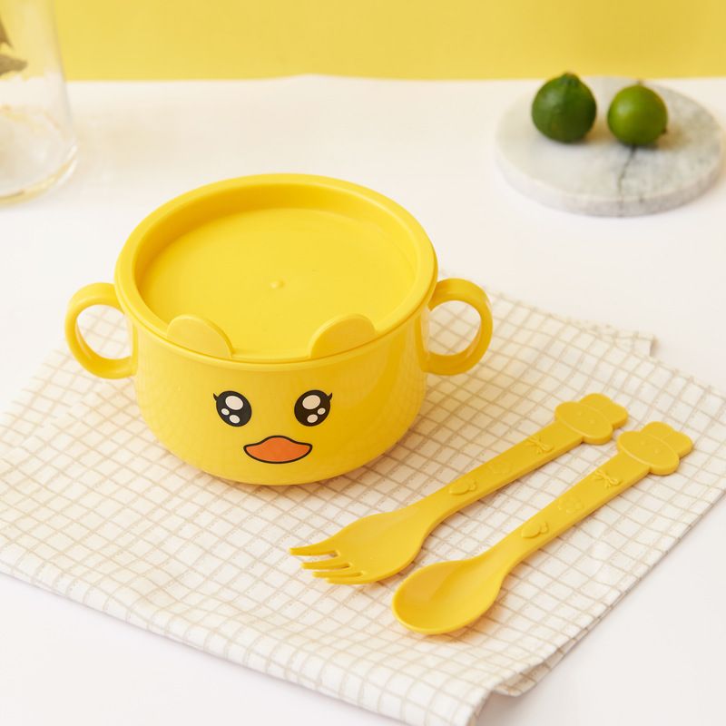 Bộ Khay Ăn Dặm Cho Bé Lúa Mạch Cao Cấp Hình Con Gà (6 món)