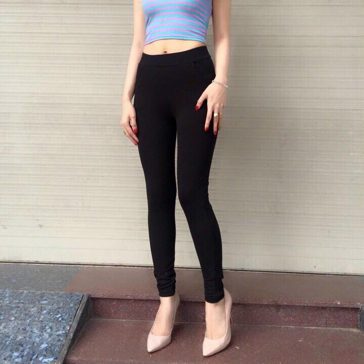 Quần Legging Tregging Ngố , dài Thái Cạp Cao, Nâng Mông, Co Giãn - Quần Leging Học Sinh Hot Trend DÀI