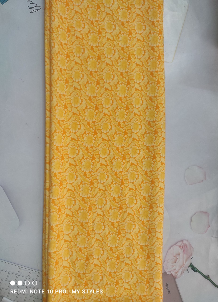 2m vải lụa lạnh, in hoa văn cỡ vừa giả gấm - lụa Mango chính phẩm