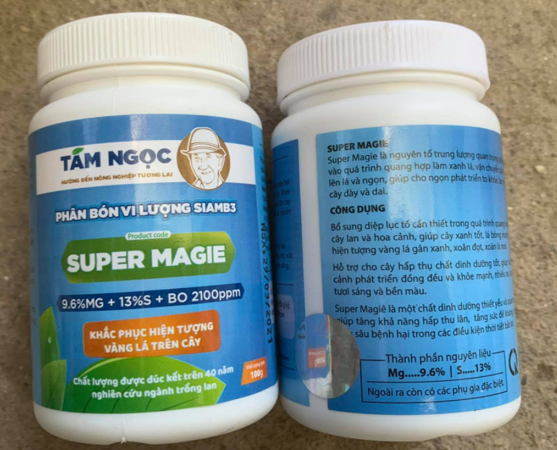 Super Magie phân bón hoa lan thầy Tám Ngọc khắc phục vàng lá trên cây