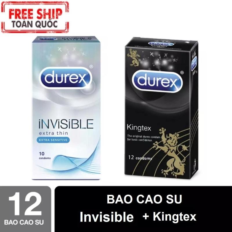 [MUA 01 TẶNG 01] BCS Durex Invisible Extra Thin cực siêu mỏng + Durex Kingtex size cỡ nhỏ [che tên sản phẩm] cao cấp