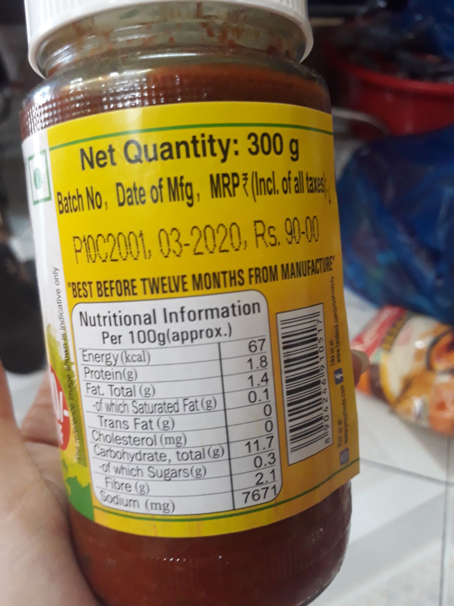 Dưa muối Ấn Độ - Chanh - Priya Lime without Garlic
