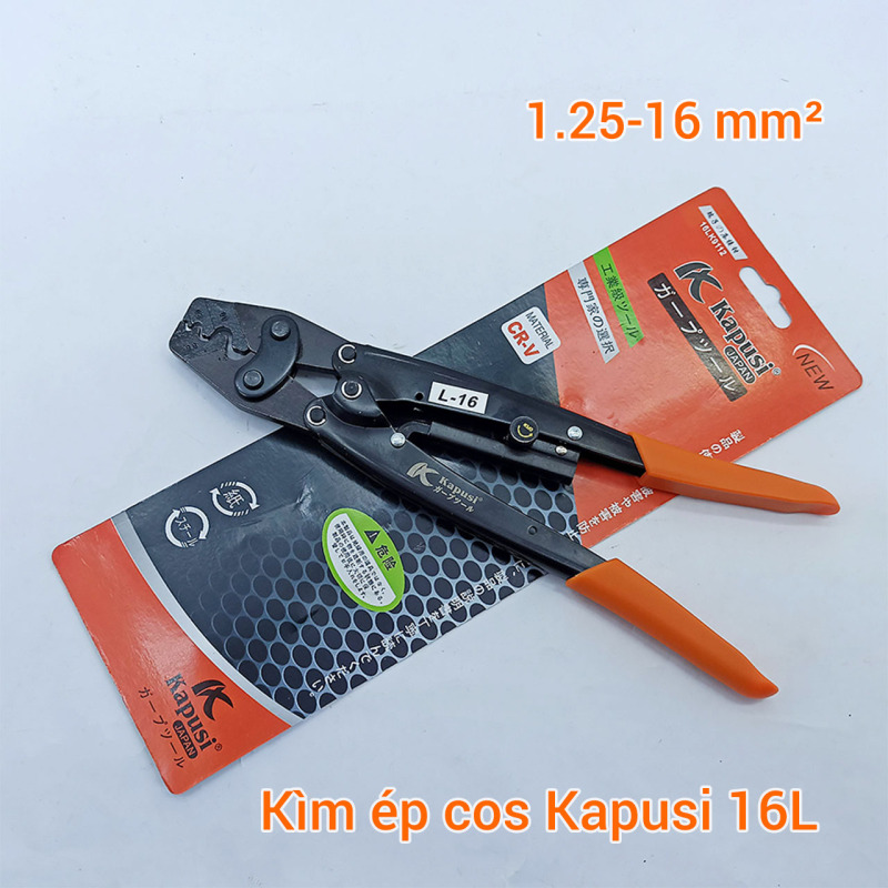 Kìm bấm cos 16L Kapusi Nhật Bản 1.25-16 mm²