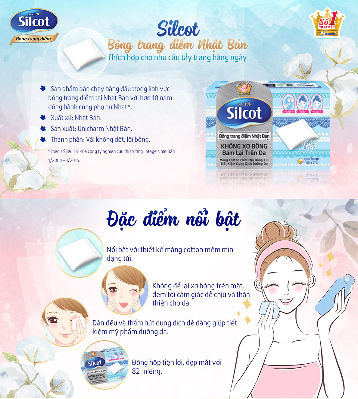 Bông Tẩy Trang Silcot 82 Miếng