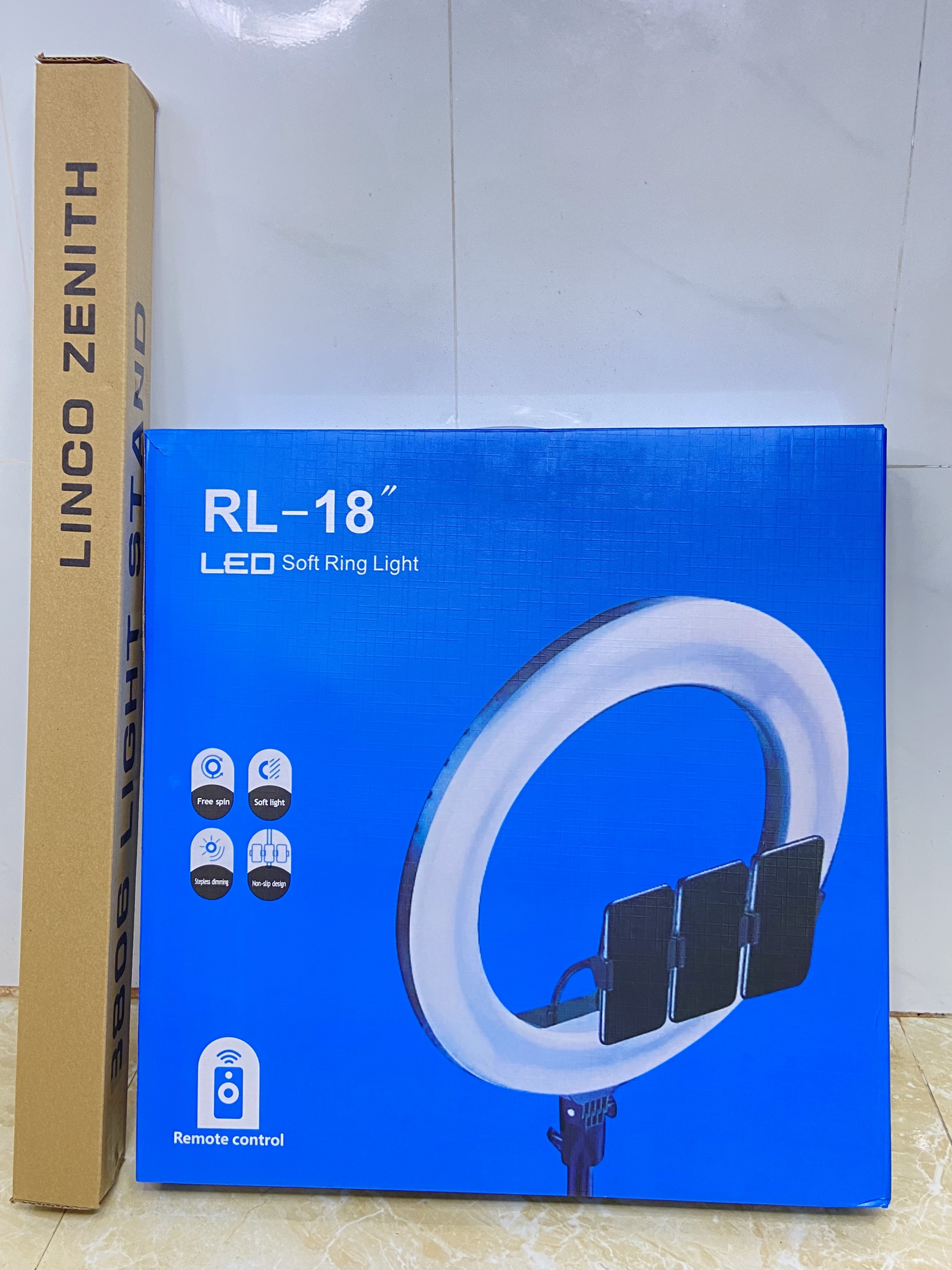 Đèn Live Stream 33/36/45/54cm 3 Kẹp + 3 Chế Độ + Remote + Chân 2m
