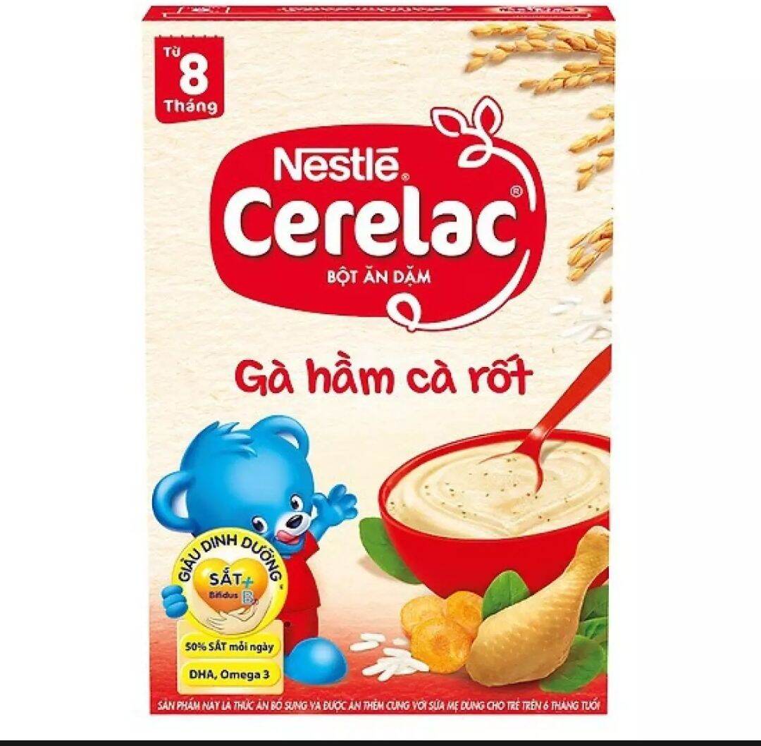Bột ăn Nestle Cerelac Gà hầm cà rốt (hộp giấy 200g)