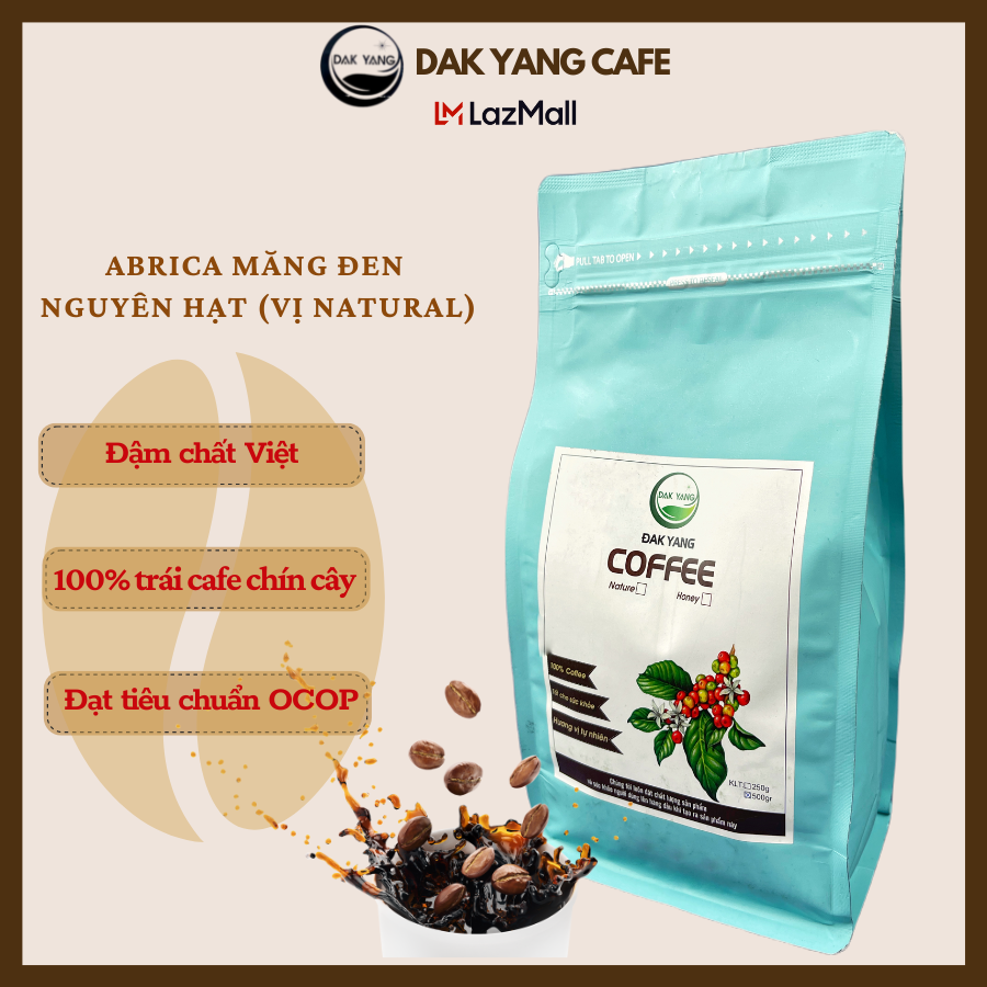 Cà phê arabica măng đen hạt - natural 500g đắk yang cafe