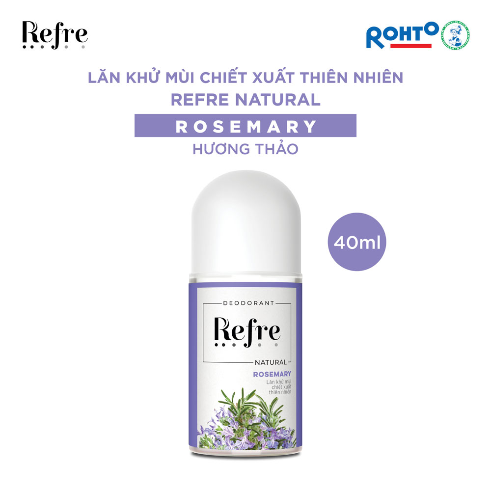 Lăn khử mùi chiết xuất thiên nhiên Refre Natural Rosemary Hương Hương Thảo 40ml