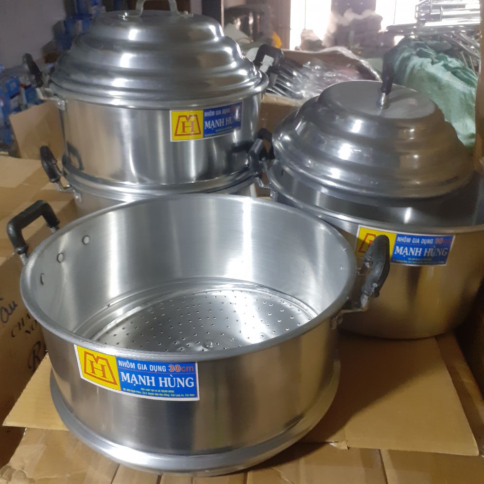 Chõ hấp xôi, chõ đồ xôi SIZE 30 NHÔM MẠNH HÙNG /HẤP THỰC PHẨM đồ 6, 7 cân gạo