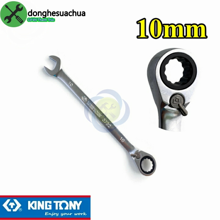 [HCM]Cờ lê vòng miệng tự động 10mm Kingtony 373210M có khóa gạt