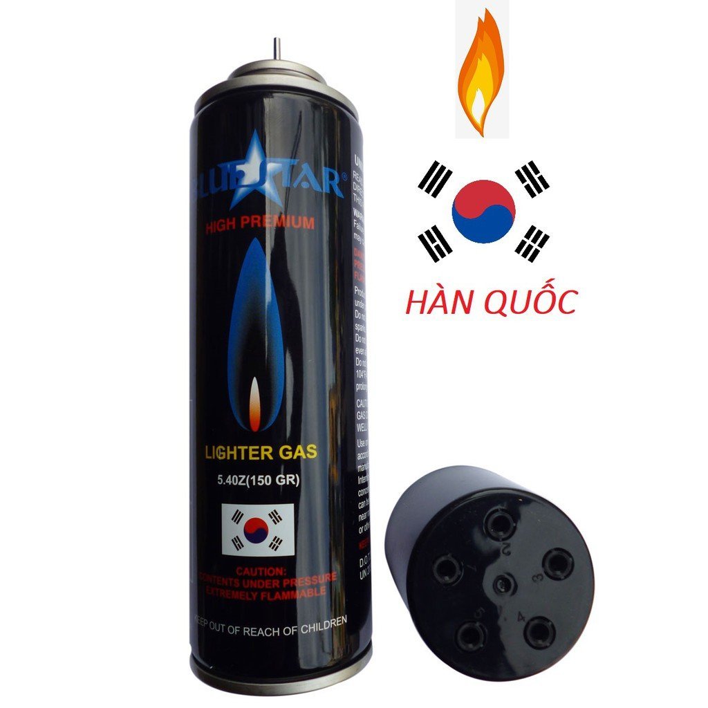 Bình bơm gas bật lửa 150g Dùng cho các loại bật lửa - Tặng kèm 5 đầu bơm