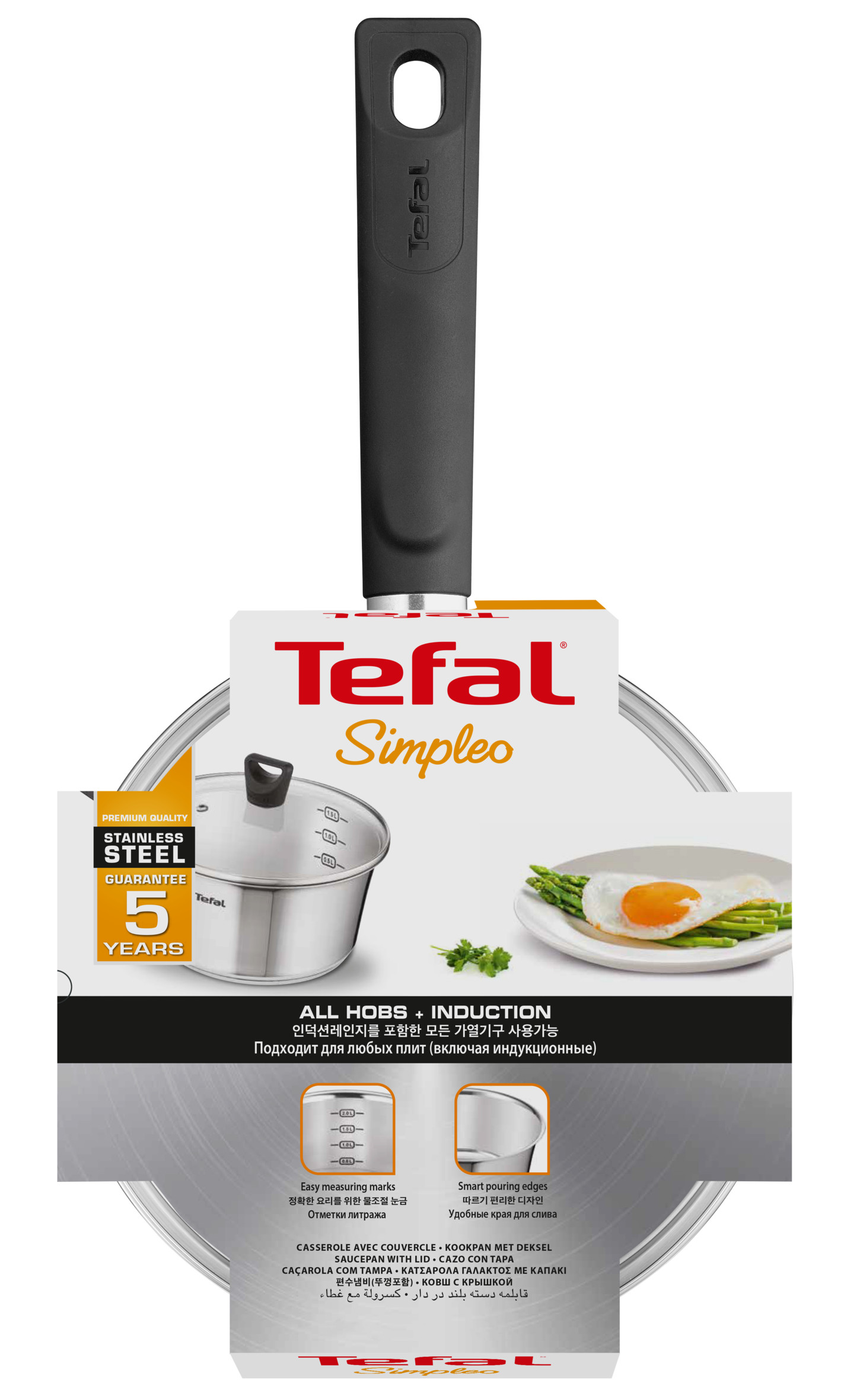 [HCM]Quánh Inox Tefal Simpleo 18 cm có nắp