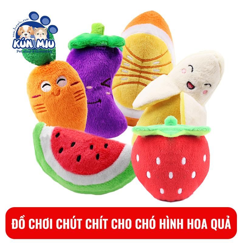 Đồ chơi chút chít cho chó hình hoa quả bằng bông Kún Miu