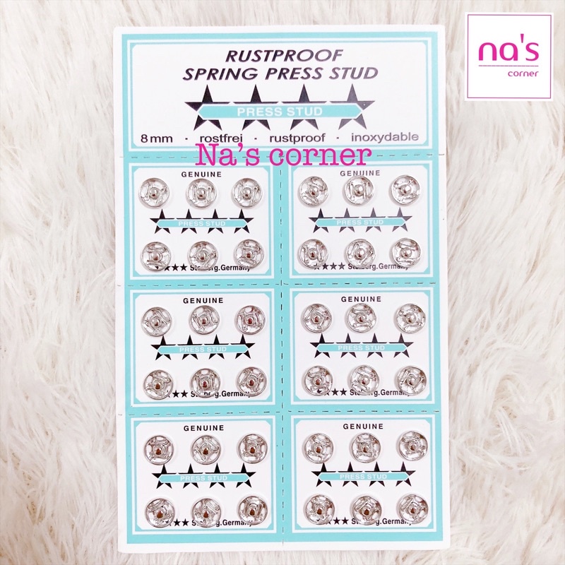 Nút bấm áo dài bộ 6 nút / vỉ 36 cúc bấm 7li 7mm
