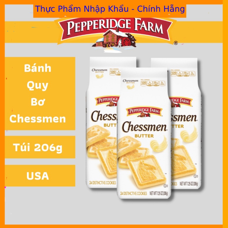 Bánh Quy Bơ Chessmen Hiệu Pepperidge Farm Gói 206G Nhập Khẩu Mỹ