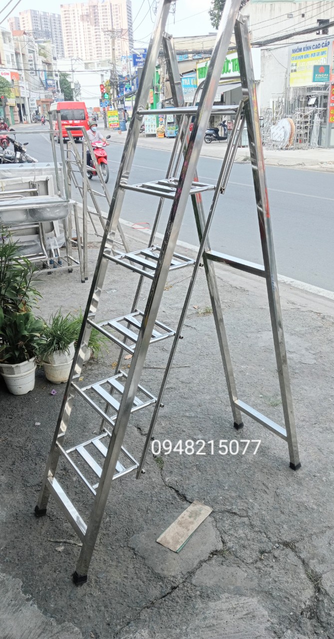 [HCM]THANG XẾP INOX  6 BẬC CAO  CẤP