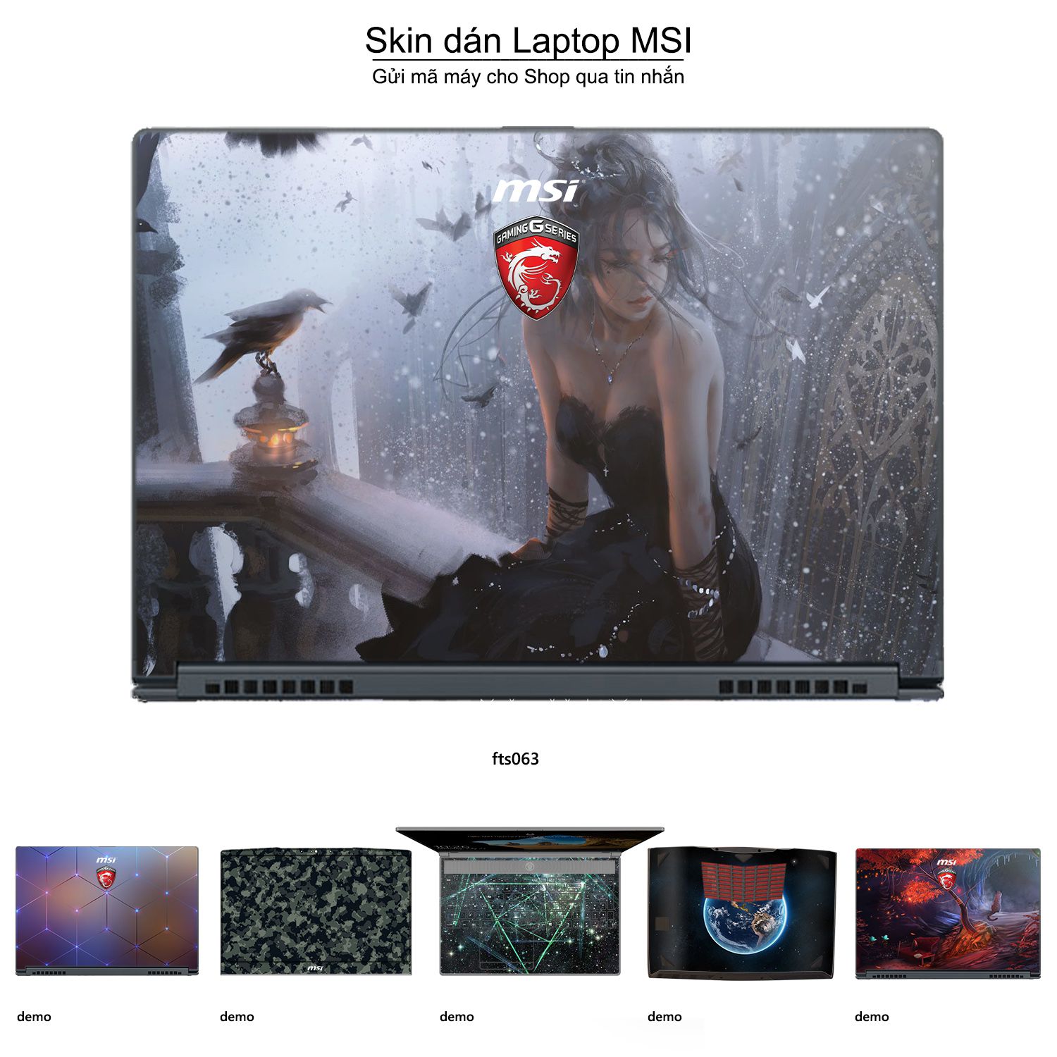 Decal Skin dán Laptop MSI mẫu Fantasy (inbox mã máy cho shop)