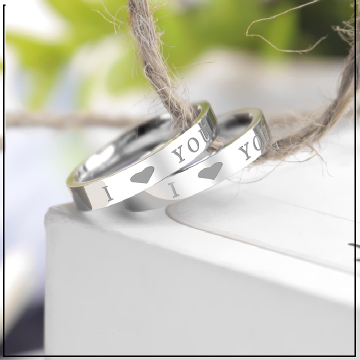 1 Chiếc NHẪN NAM NỮ THỜI TRANG I LOVE YOU NHẪN CẶP ĐÔI TÌNH NHÂN (Mua 2 chiếc tặng kèm hộp nhẫn)- QC16