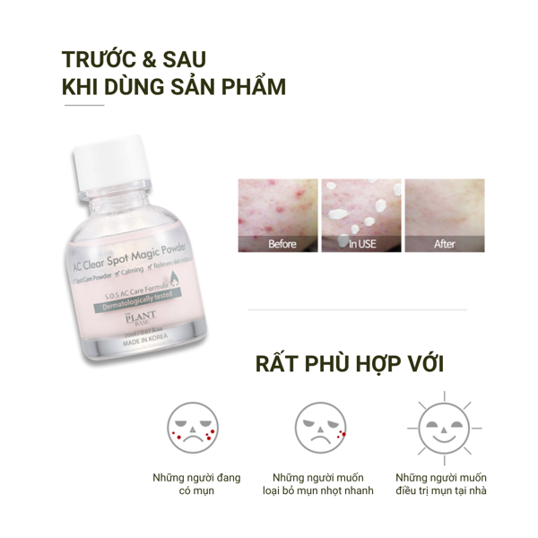 Phấn bột cải thiện mụn The Plant Base AC Clear Spot Magic Powder 20ml