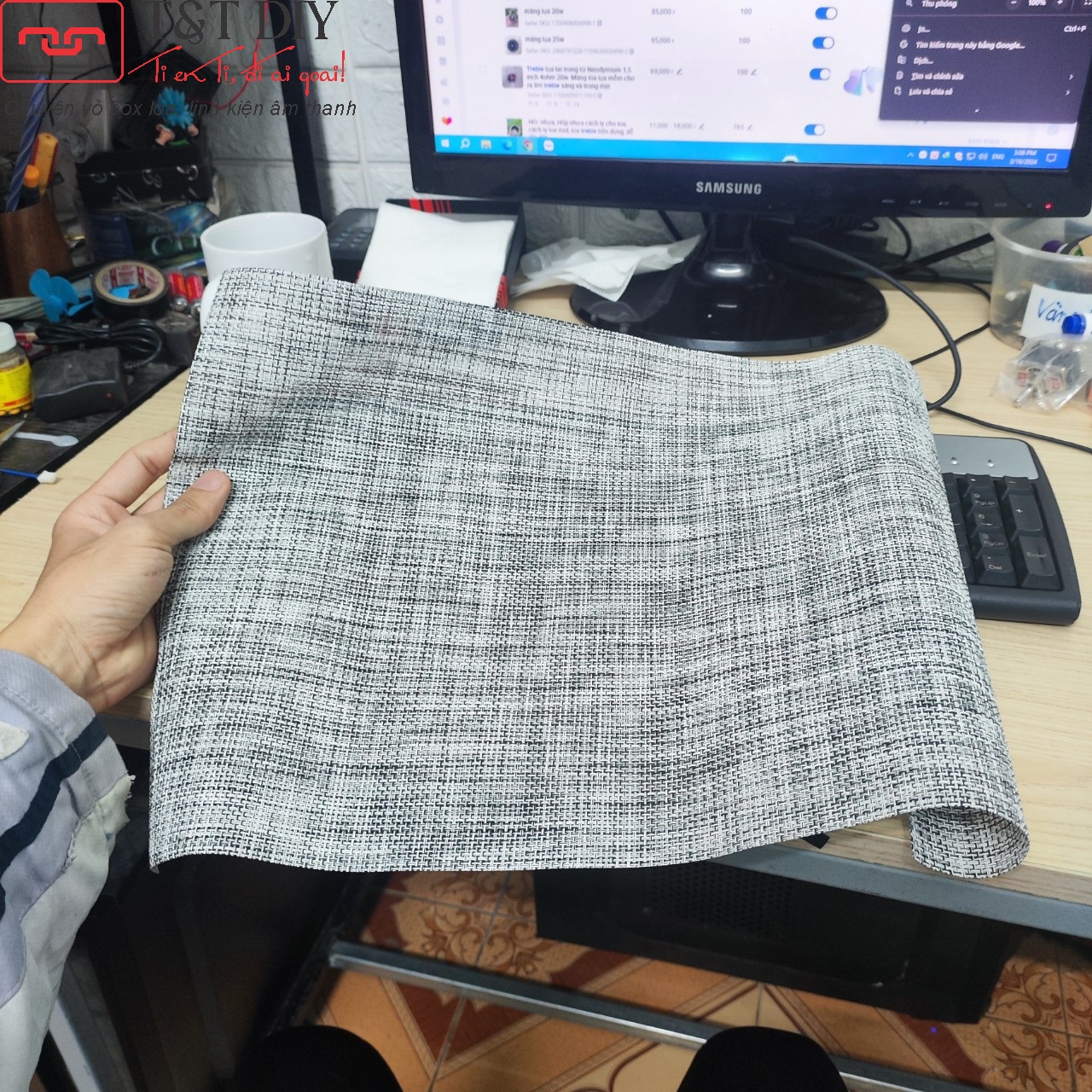 Vải lưới ê căng trắng tuyết