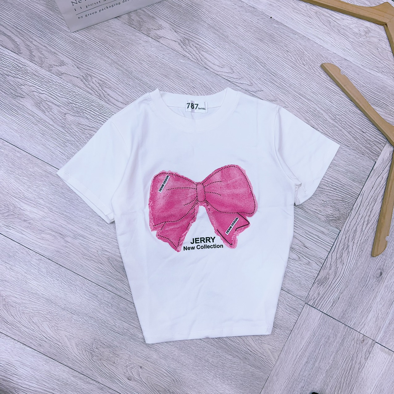 Áo thun Croptop nữ ôm body phối nơ nổi ( Mã Croptop nơ Hồng )