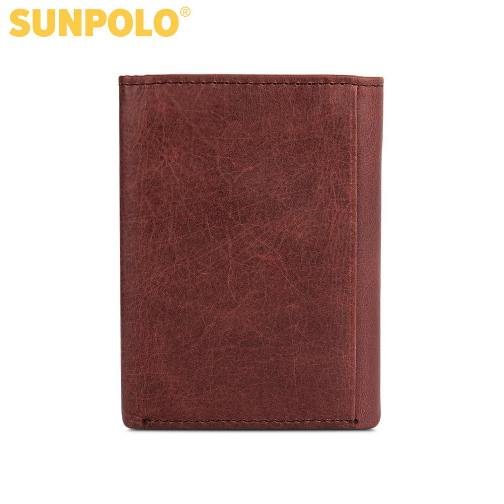 Genuine Leather Trifold Mens Wallet