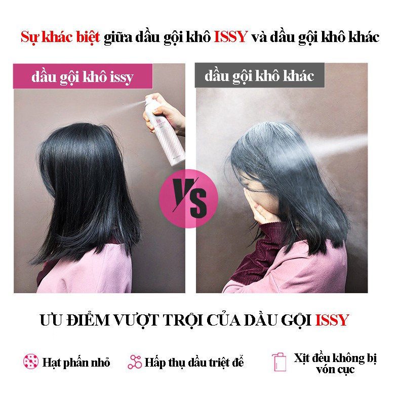 Dầu Gội Khô ISSY 150ml [Dạng Xịt]