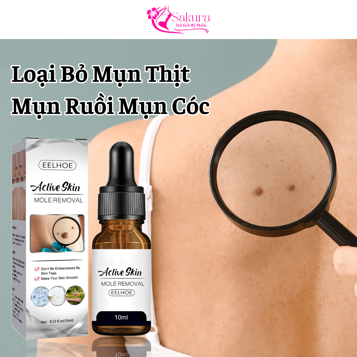 Serum loại bỏ mụn thịt thừa mụn cóc mụn ruồi trên cơ thể