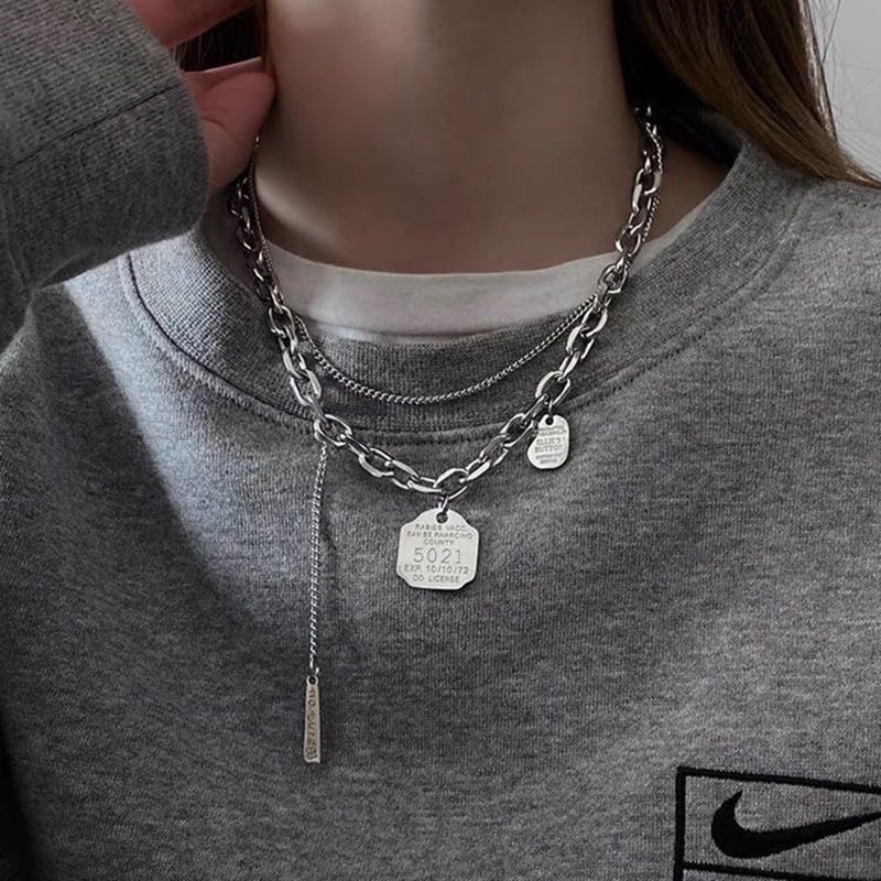 Dây chuyền nhiều sợi phong cách retro, vòng cổ cá tính unisex