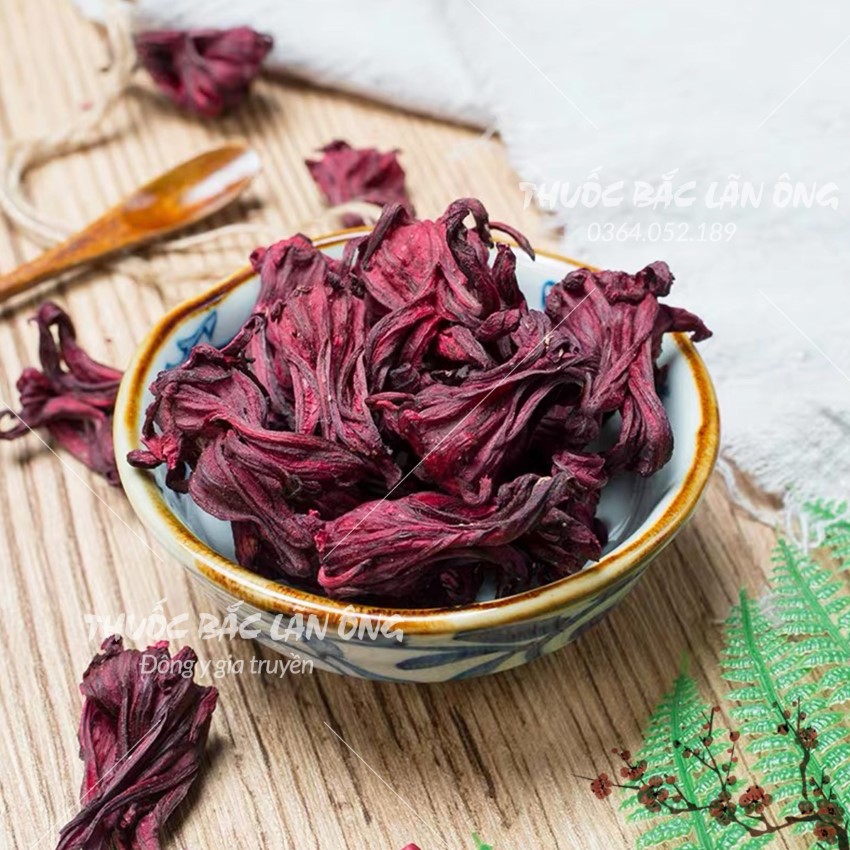 Hoa atiso đỏ nguyên bông 100g, hoa bụp giấm, hibicus, pha trà, nấu siro, thanh nhiệt, giải khát