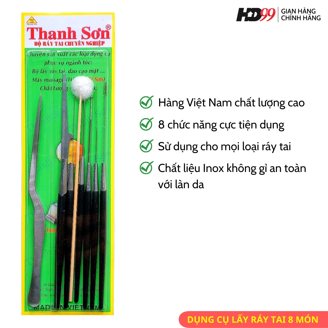 Bộ Lấy Ráy Tai 8 Món Thanh Sơn | Hàng Việt Nam Chất Lượng Cao