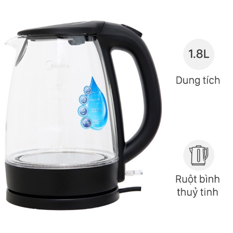 Ấm đun siêu tốc Midea 1.8 lít MK-18GC