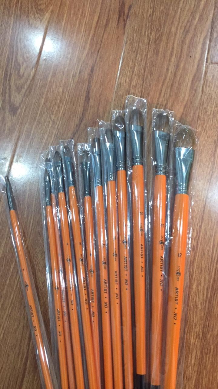 bộ cọ vẽ , bút vẽ tranh cán vàng