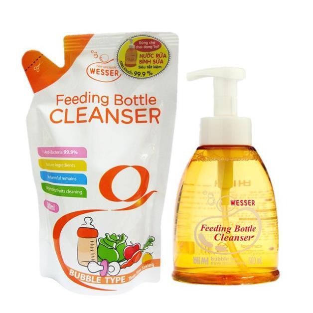Nước rửa bình sữa Wesser chai gói 500ml