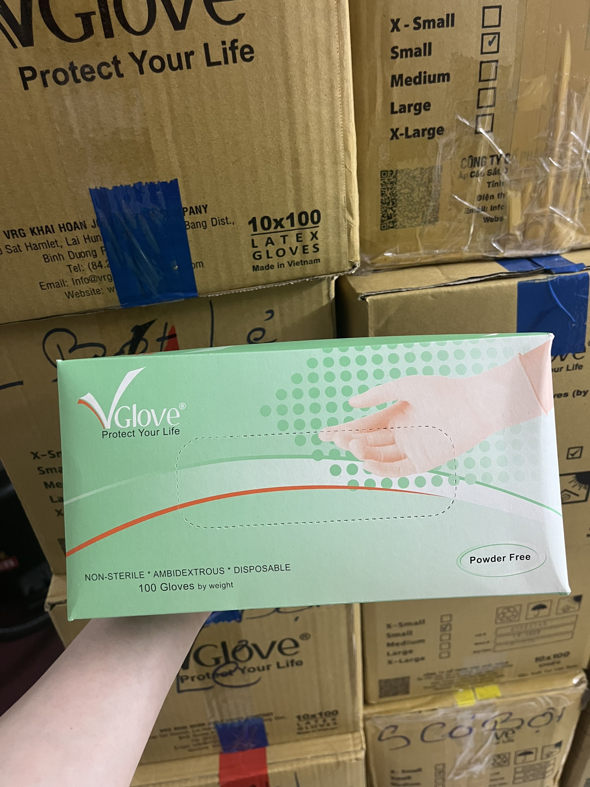 Găng Tay không bột vglove (xs-s-m-l)
