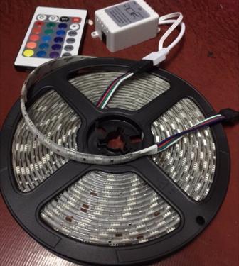 dây led 12v  RGB 5050 có keo chống nước dài 5m/ cuộn có điều khiển