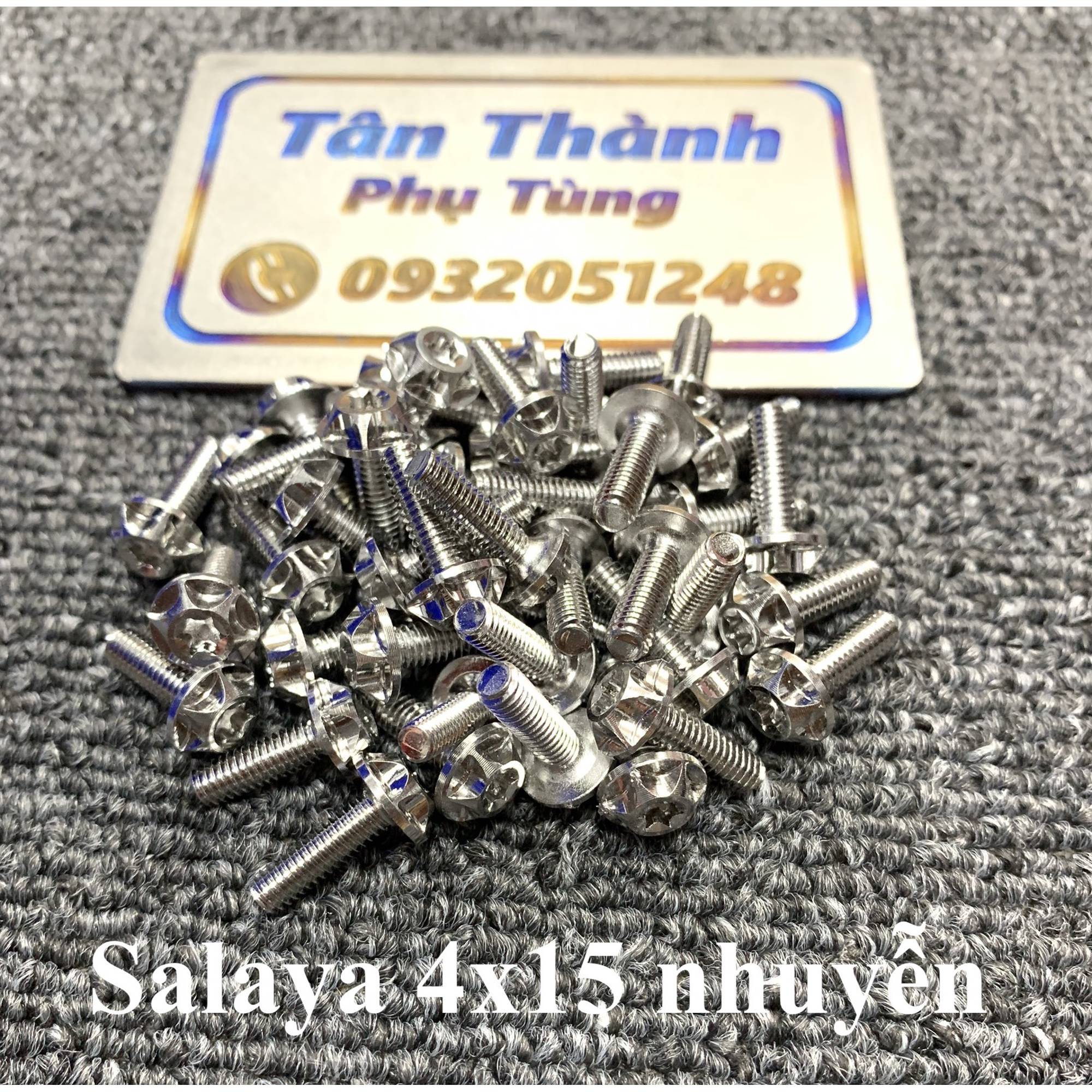 ỐC SALAYA 4X15 RĂNG NHUYỄN GẮN NẮP DẦU, BỢ CỔ....GIÁ 1 CON